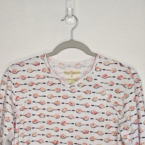 San Soleil Women's Stretch V Neck Top. Size Large - Picture 5 of 10